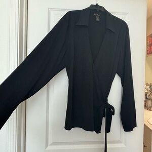 Ashley Stewart Black wrap Top